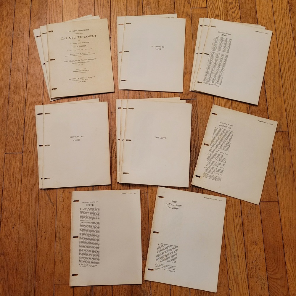 American Bible Society New Testament Wide Margin‎ Loose Leaf Pages INCOMPLETE